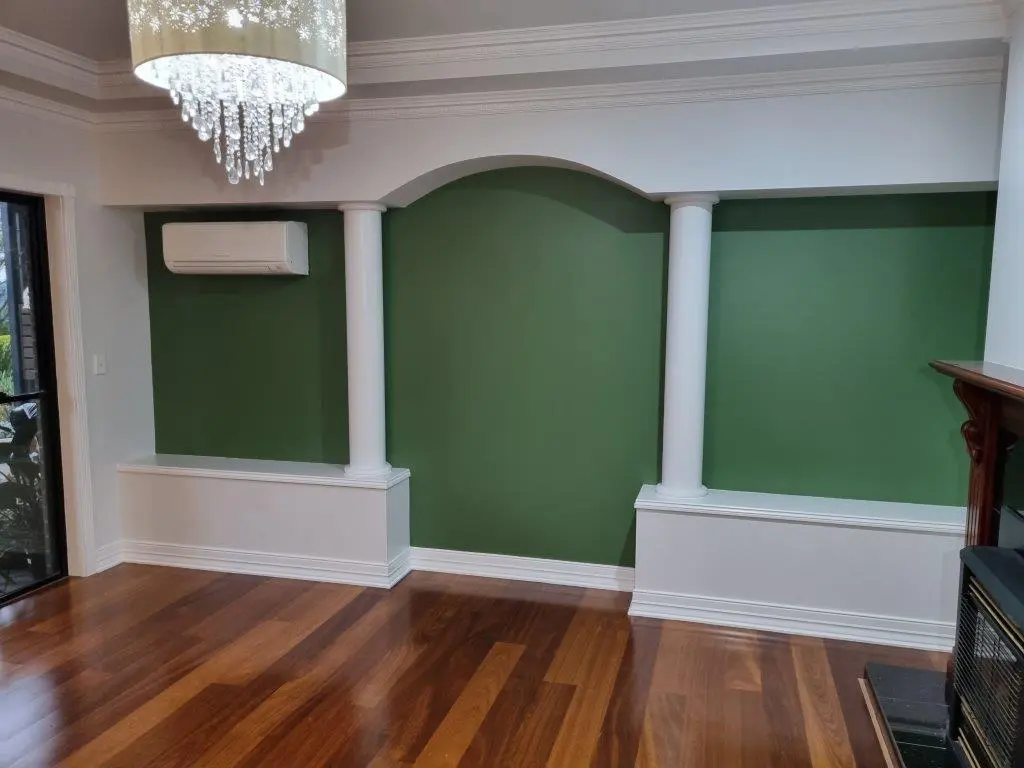 White and Green Interior House Painting Toowoomba