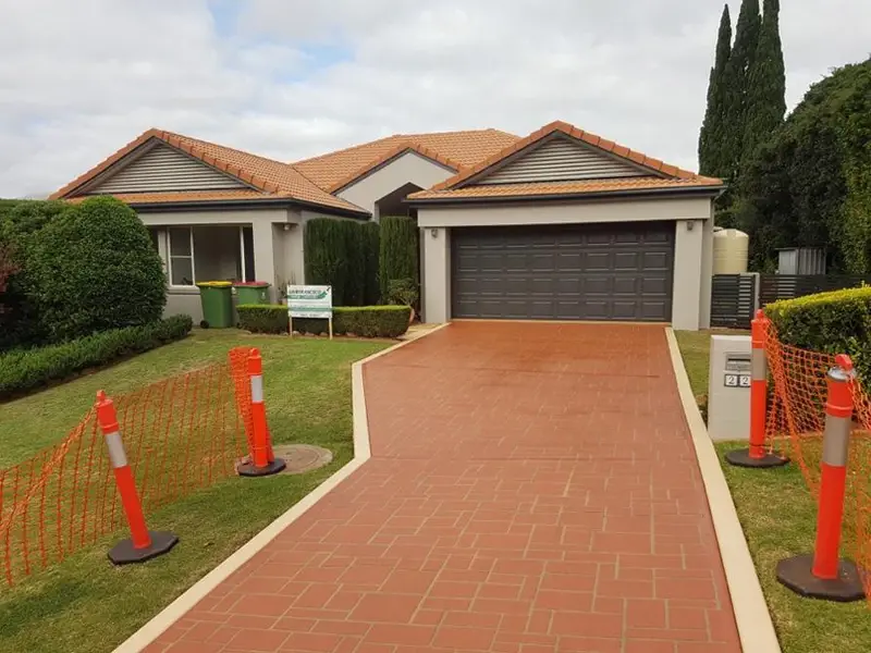 newly painted driveway